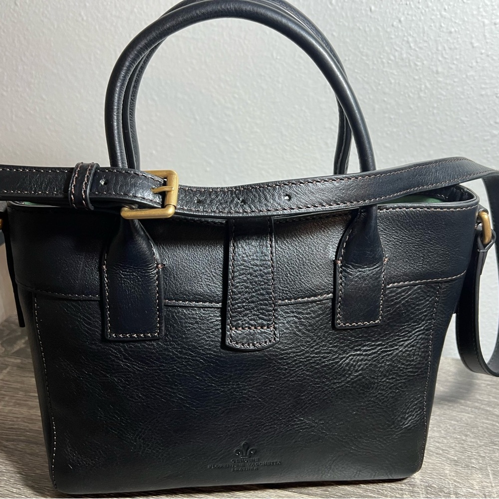 Dooney & Bourke Black Florentine Leather Amelie Tote - Picture 2 of 4